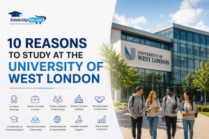 University of West London campus with international students exploring career-focused education in the UK | Scholarshipkart