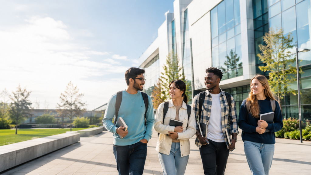 University of West London campus with international students exploring career-focused education in the UK | Scholarshipkart