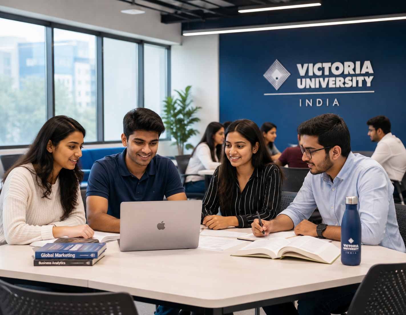 Students studying at Victoria University India Campus